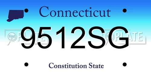 9512SG Connecticut License Plate