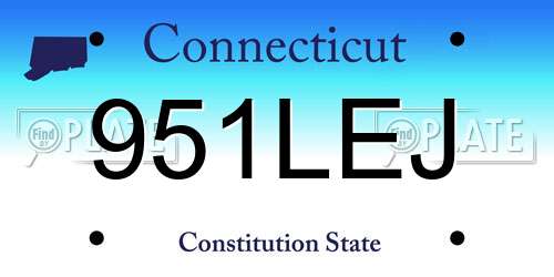 951LEJ Connecticut License Plate