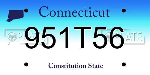 951T56 Connecticut License Plate
