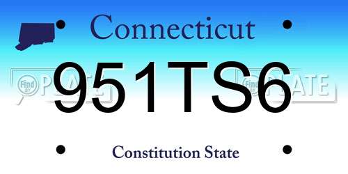 951TS6 Connecticut License Plate