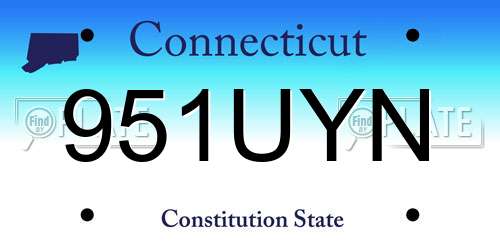 951UYN Connecticut License Plate