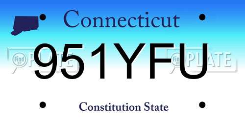 951YFU Connecticut License Plate