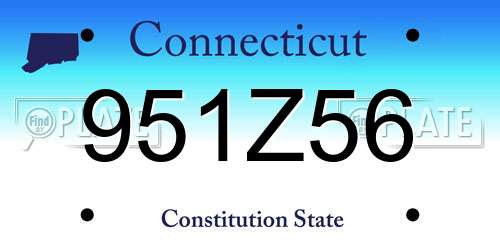 951Z56 Connecticut License Plate
