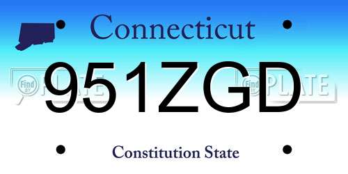 951ZGD Connecticut License Plate