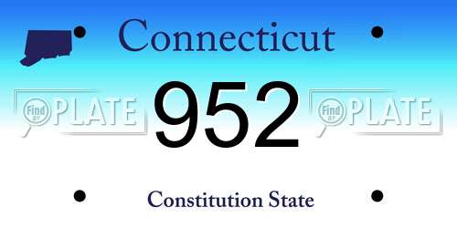952 Connecticut License Plate