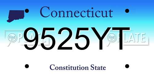 9525YT Connecticut License Plate