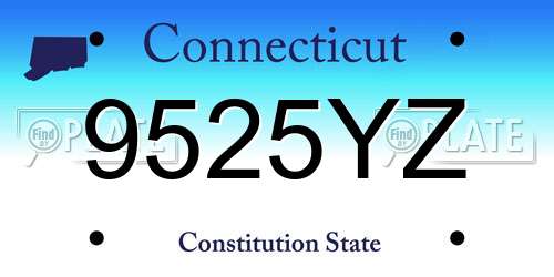 9525YZ Connecticut License Plate