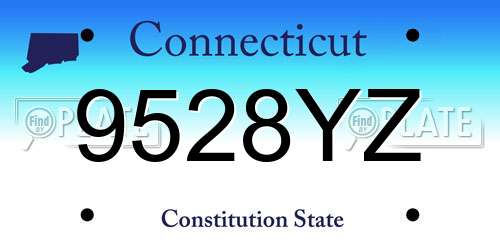 9528YZ Connecticut License Plate