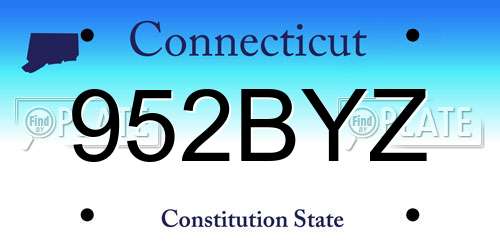 952BYZ Connecticut License Plate