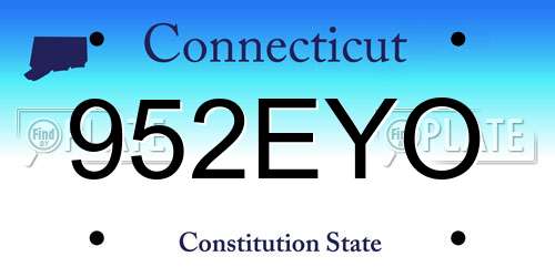 952EYO Connecticut License Plate