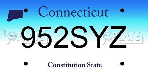 952SYZ Connecticut License Plate