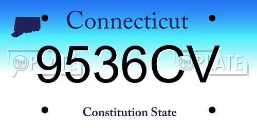 9536CV Connecticut License Plate