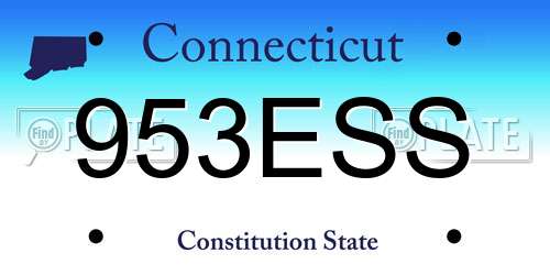 953ESS Connecticut License Plate