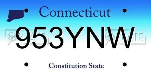 953YNW Connecticut License Plate