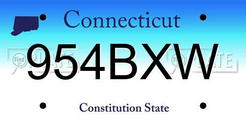 954BXW Connecticut License Plate
