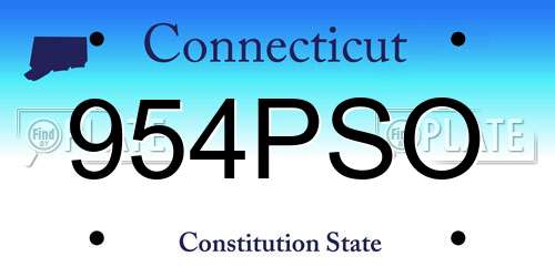 954PSO Connecticut License Plate