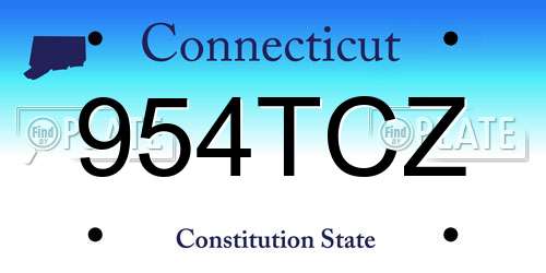 954TCZ Connecticut License Plate