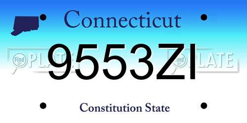 9553ZI Connecticut License Plate
