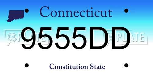 9555DD Connecticut License Plate