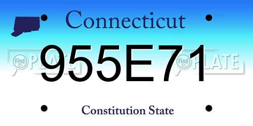 955E71 Connecticut License Plate
