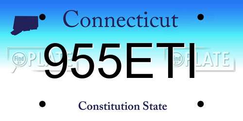 955ETI Connecticut License Plate