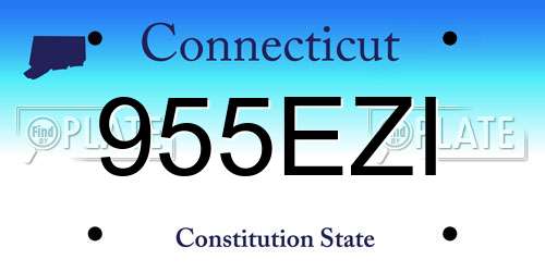 955EZI Connecticut License Plate