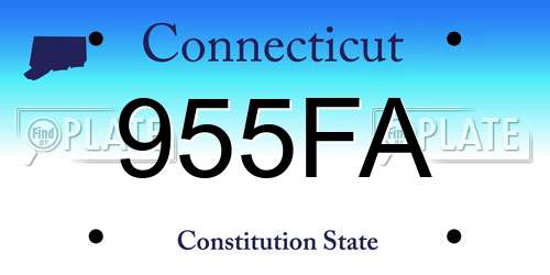 955FA Connecticut License Plate