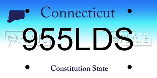 955LDS Connecticut License Plate