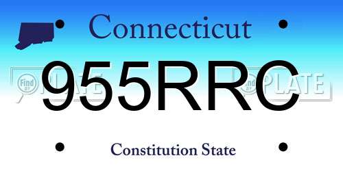 955RRC Connecticut License Plate