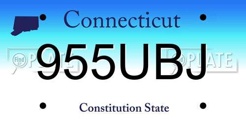 955UBJ Connecticut License Plate