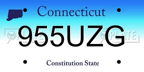 955UZG Connecticut License Plate