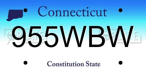 955WBW Connecticut License Plate