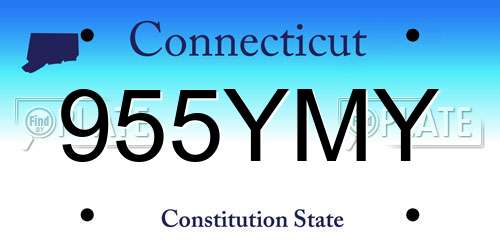 955YMY Connecticut License Plate