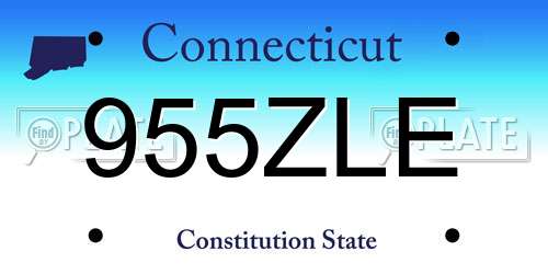 955ZLE Connecticut License Plate