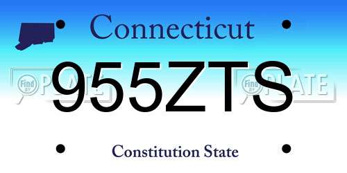 955ZTS Connecticut License Plate