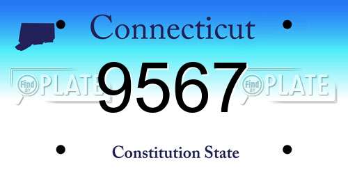 9567 Connecticut License Plate