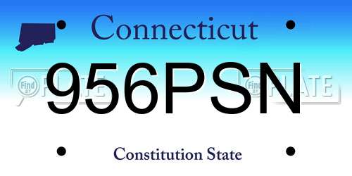 956PSN Connecticut License Plate
