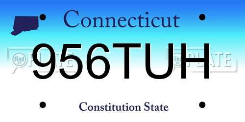 956TUH Connecticut License Plate