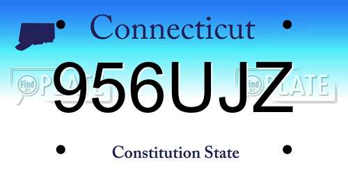 956UJZ Connecticut License Plate