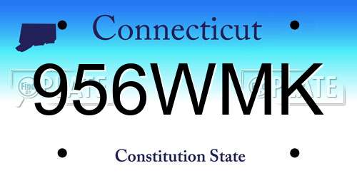 956WMK Connecticut License Plate