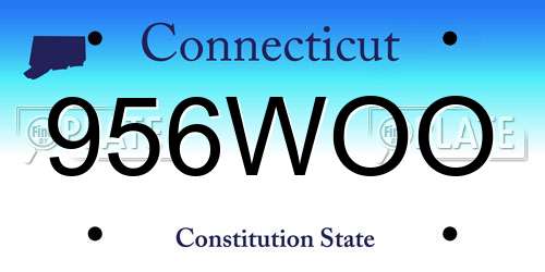 956WOO Connecticut License Plate