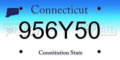 956Y50 Connecticut License Plate