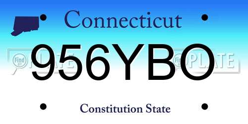956YBO Connecticut License Plate