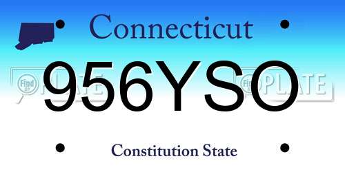 956YSO Connecticut License Plate