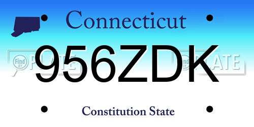 956ZDK Connecticut License Plate