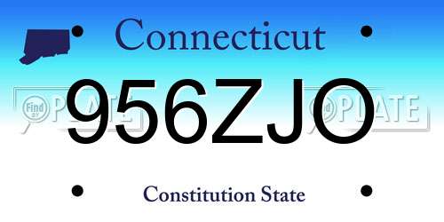 956ZJO Connecticut License Plate