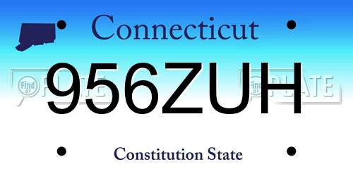 956ZUH Connecticut License Plate