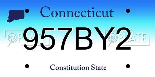 957BY2 Connecticut License Plate
