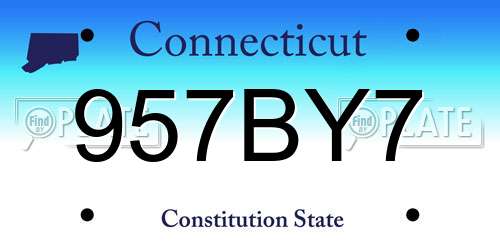 957BY7 Connecticut License Plate