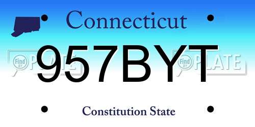 957BYT Connecticut License Plate